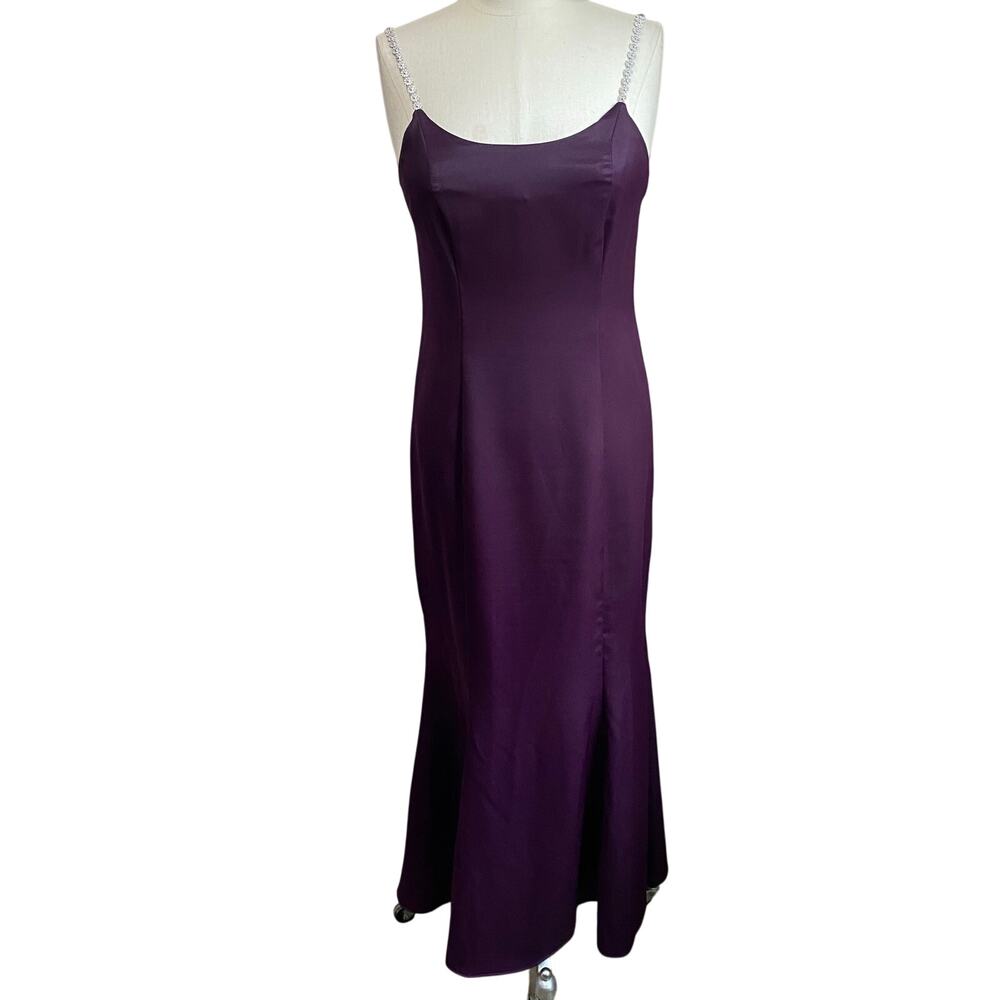 Cristin Stevens Y2K Whimsigoth Jewel Tone Purple Maxi Mermaid Gown‎ Size 9/10